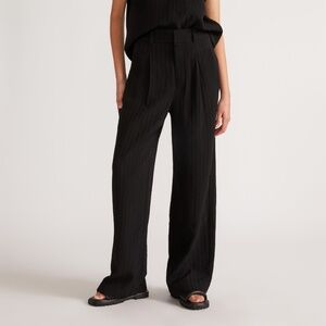 Everlane The City Stripe Way-High® Drape Pant Black Base - Size 10